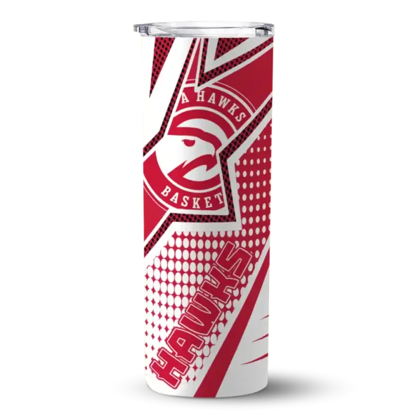personalized atlanta hawks web stripes red white skinny tumbler best selling 1.webp