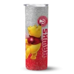 personalized atlanta hawks winnie the pooh red gray skinny tumbler best selling 1.webp