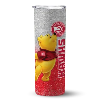 personalized atlanta hawks winnie the pooh red gray skinny tumbler best selling 1.webp