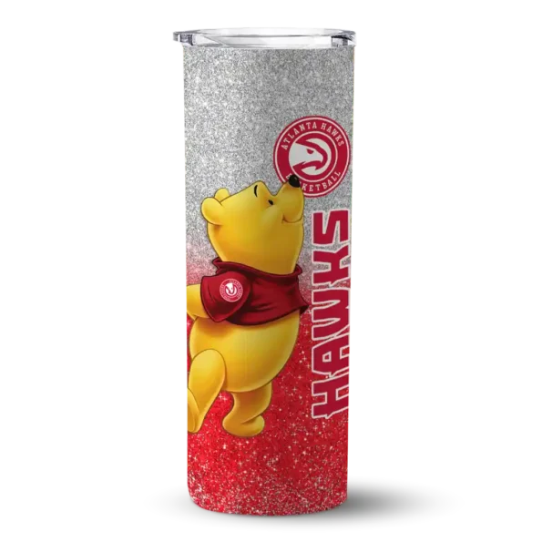 personalized atlanta hawks winnie the pooh red gray skinny tumbler best selling 1.webp