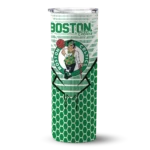 personalized boston celtics chevron stripes green skinny tumbler best selling 1.webp