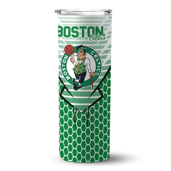 personalized boston celtics chevron stripes green skinny tumbler best selling 1.webp