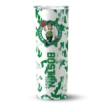 personalized boston celtics claw marks green white skinny tumbler best selling 1.webp