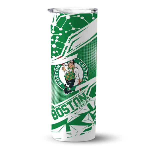 personalized boston celtics helmet clash green skinny tumbler best selling 1.webp