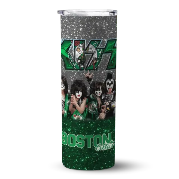 personalized boston celtics kiss band white skinny tumbler best selling 1.webp