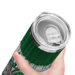 personalized boston celtics sparkle drip green skinny tumbler best selling 1.webp