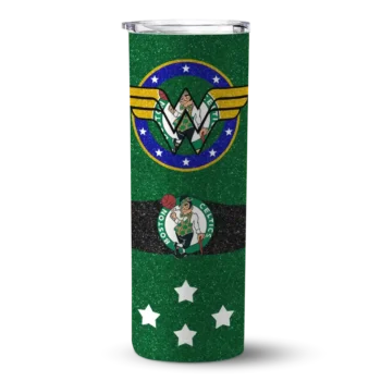 personalized boston celtics star cluster green skinny tumbler best selling 1.webp