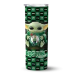 personalized boston celtics yoda cozy green black skinny tumbler best selling 1.webp