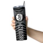 personalized brooklyn nets camo texture black skinny tumbler best selling 1.webp