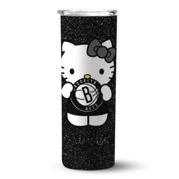 personalized brooklyn nets hello kitty black skinny tumbler best selling 1.webp