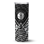 personalized brooklyn nets monogram burst black white skinny tumbler best selling 1.webp