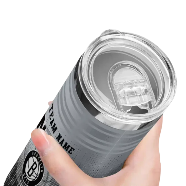 personalized brooklyn nets swirl texture black skinny tumbler high quality 1.webp