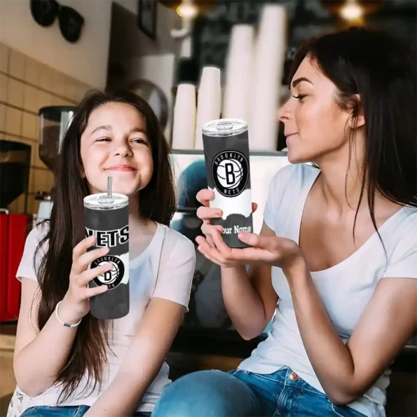 personalized brooklyn nets torn band black white skinny tumbler trendy 1.webp