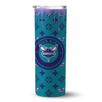 personalized charlotte hornets camo streak teal skinny tumbler best selling 1.webp