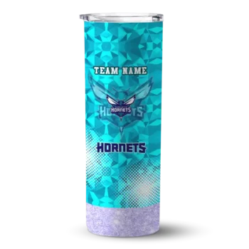 personalized charlotte hornets starburst tiles teal skinny tumbler best selling 1.webp