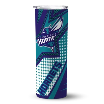personalized charlotte hornets web stripes teal white skinny tumbler best selling 1.webp