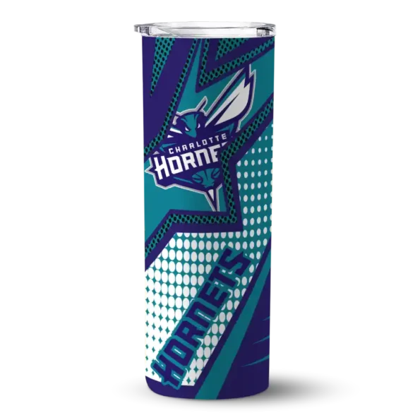 personalized charlotte hornets web stripes teal white skinny tumbler best selling 1.webp