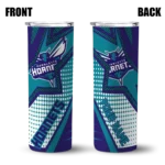 personalized charlotte hornets web stripes teal white skinny tumbler best selling 1.webp