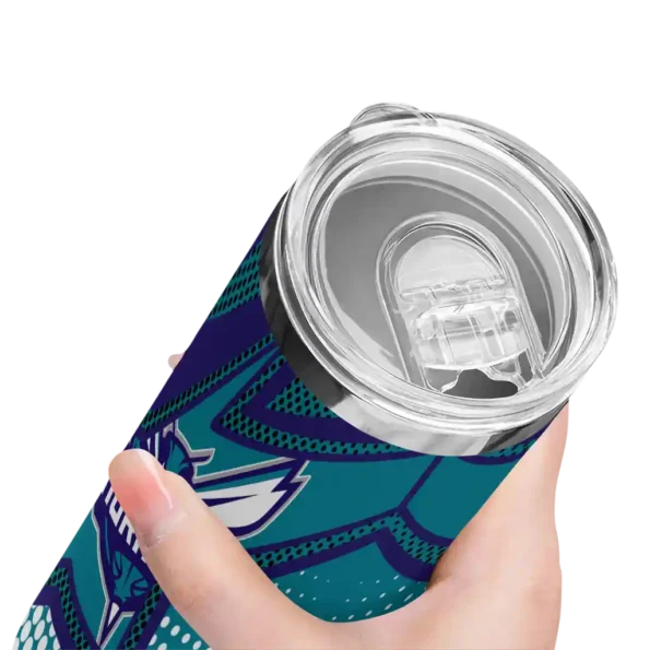 personalized charlotte hornets web stripes teal white skinny tumbler high quality 1.webp