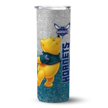 personalized charlotte hornets winnie the pooh teal gray skinny tumbler best selling 1.webp