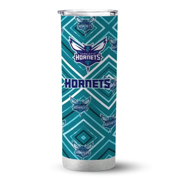 personalized charlotte hornets zipper leopard teal skinny tumbler best selling 1.webp