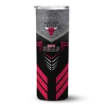 personalized chicago bulls hexagon honeycomb red black skinny tumbler best selling 1.webp