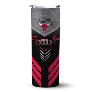personalized chicago bulls hexagon honeycomb red black skinny tumbler best selling 1.webp