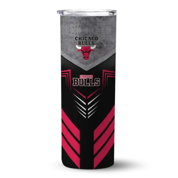 personalized chicago bulls hexagon honeycomb red black skinny tumbler best selling 1.webp