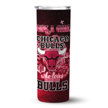 personalized chicago bulls rose romance red black skinny tumbler best selling 1.webp