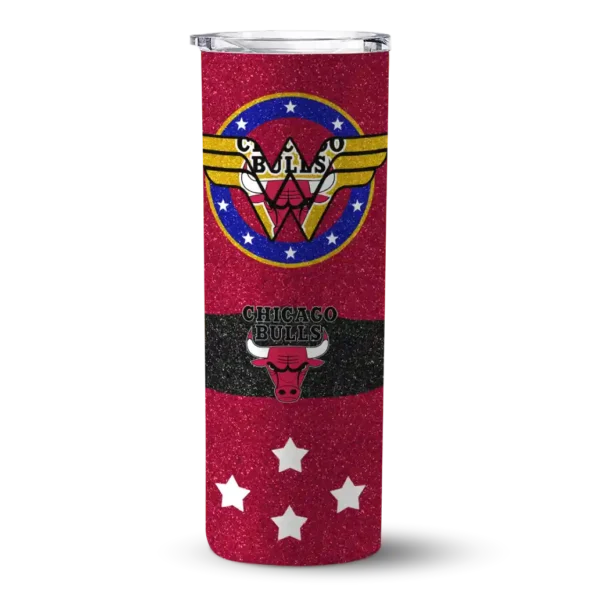 personalized chicago bulls star cluster red skinny tumbler best selling 1.webp