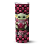 personalized chicago bulls yoda cozy red black skinny tumbler best selling 1.webp