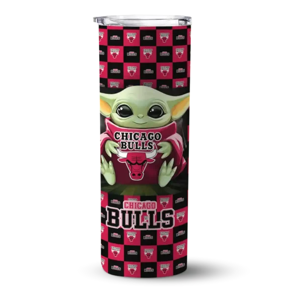 personalized chicago bulls yoda cozy red black skinny tumbler best selling 1.webp