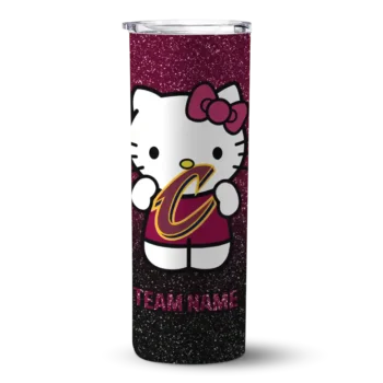 personalized cleveland cavaliers hello kitty wine black skinny tumbler best selling 1.webp