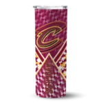 personalized cleveland cavaliers monogram burst wine white skinny tumbler best selling 1.webp
