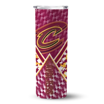 personalized cleveland cavaliers monogram burst wine white skinny tumbler best selling 1.webp