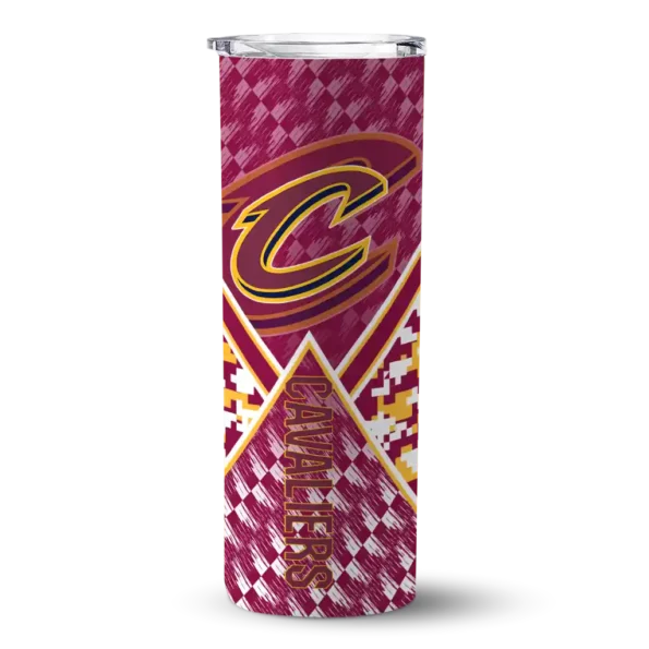 personalized cleveland cavaliers monogram burst wine white skinny tumbler best selling 1.webp