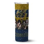personalized denver nuggets kiss band yellow skinny tumbler best selling 1.webp