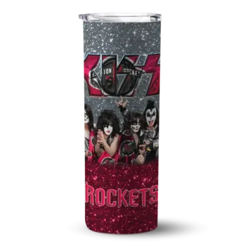 personalized houston rockets kiss band grey skinny tumbler best selling 1.webp
