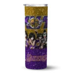 personalized los angeles lakers kiss band gold skinny tumbler best selling 1.webp