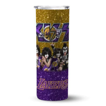 personalized los angeles lakers kiss band gold skinny tumbler best selling 1.webp