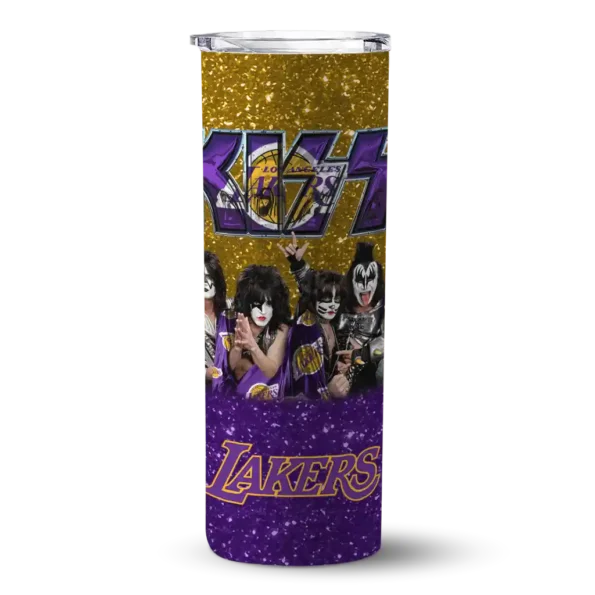 personalized los angeles lakers kiss band gold skinny tumbler best selling 1.webp