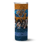 personalized new york knicks kiss band orange skinny tumbler best selling 1.webp