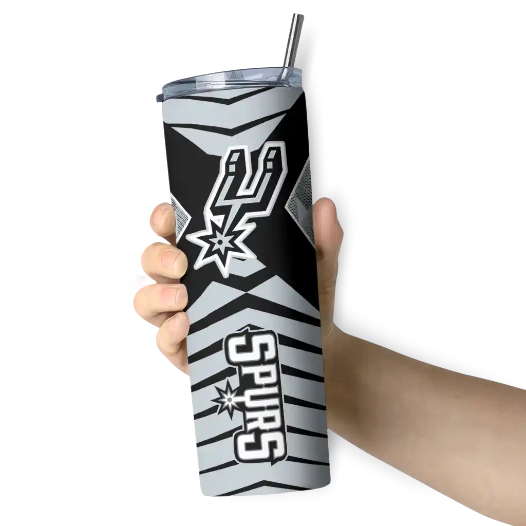 personalized san antonio spurs camo texture silver skinny tumbler premium grade.webp personalized san antonio spurs camo texture silver skinny tumbler premium grade.webp