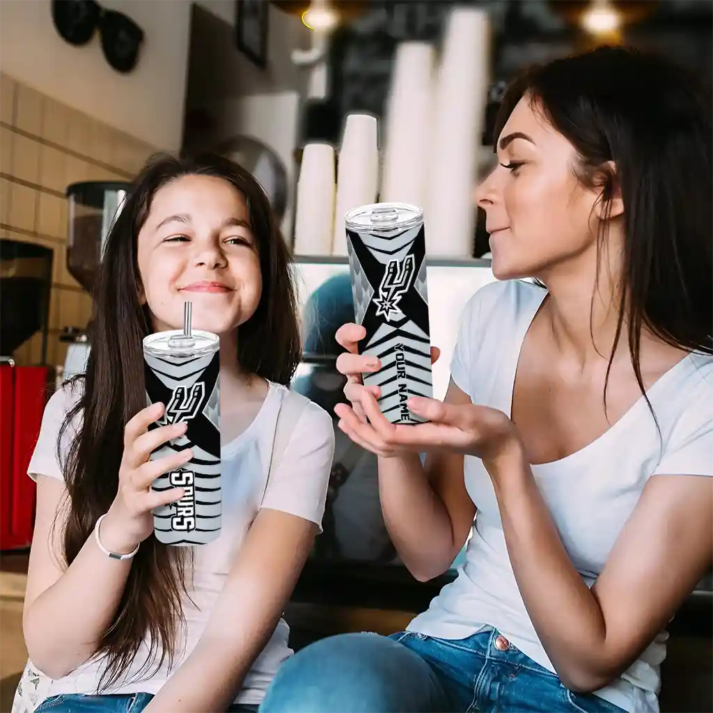 personalized san antonio spurs camo texture silver skinny tumbler trendy.webp personalized san antonio spurs camo texture silver skinny tumbler trendy.webp