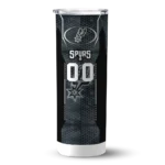 personalized san antonio spurs stacked diamond silver skinny tumbler best selling 1.webp