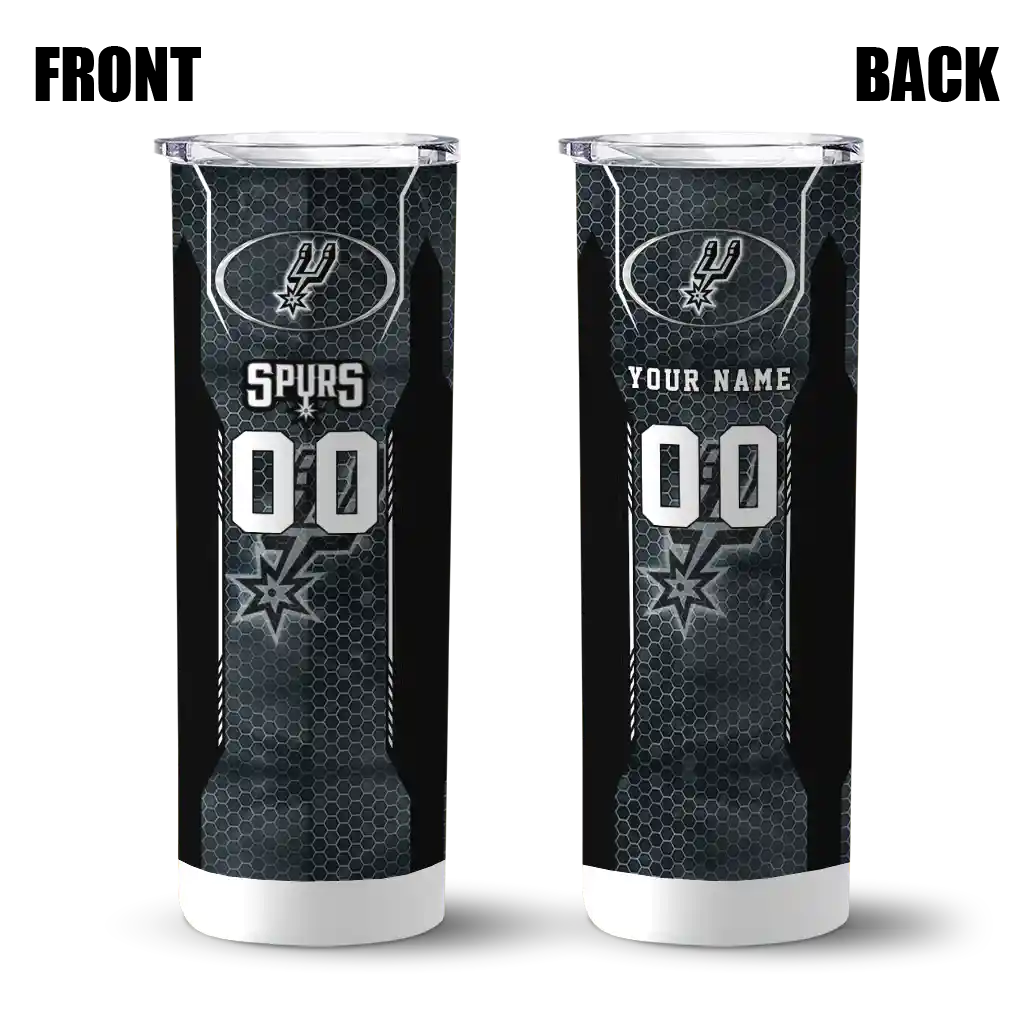 personalized san antonio spurs stacked diamond silver skinny tumbler fashion forward.webp personalized san antonio spurs stacked diamond silver skinny tumbler fashion forward.webp
