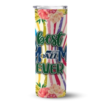 utah jazz flower cluster skinny tumbler best selling 1.webp